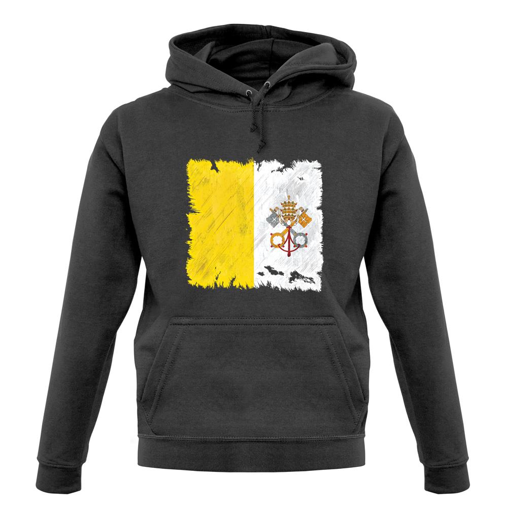 Vatican City Grunge Style Flag unisex hoodie