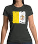 Vatican City Grunge Style Flag Womens T-Shirt