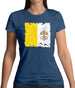Vatican City Grunge Style Flag Womens T-Shirt