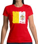 Vatican City Grunge Style Flag Womens T-Shirt