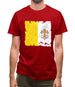 Vatican City Grunge Style Flag Mens T-Shirt