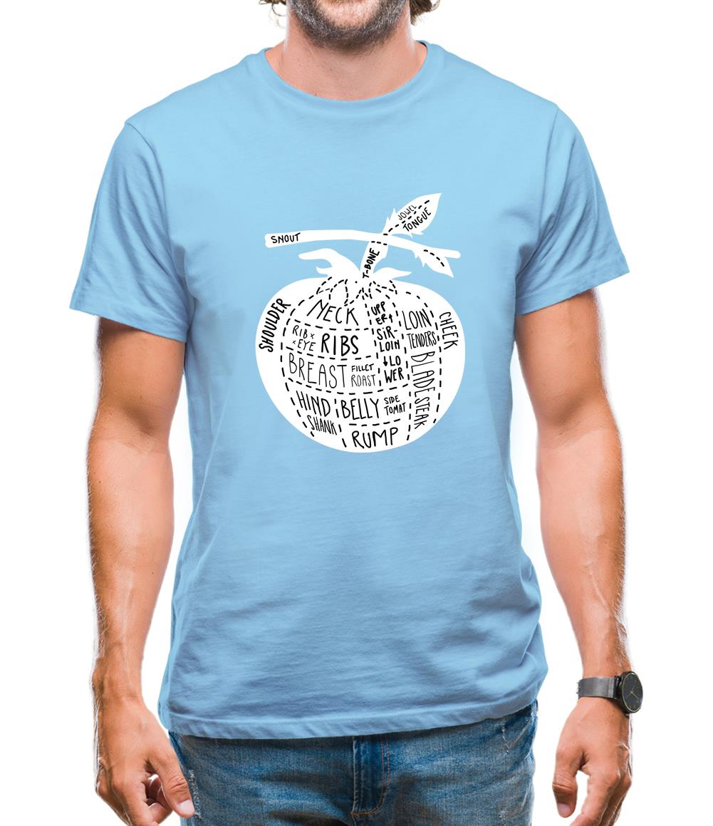 Butcher Tomato Diagram Mens T-Shirt