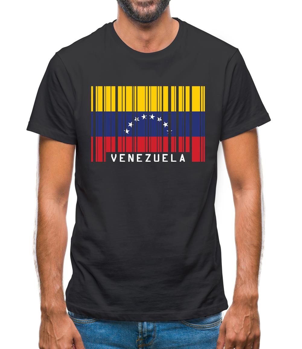 Venezuela Barcode Style Flag Mens T-Shirt