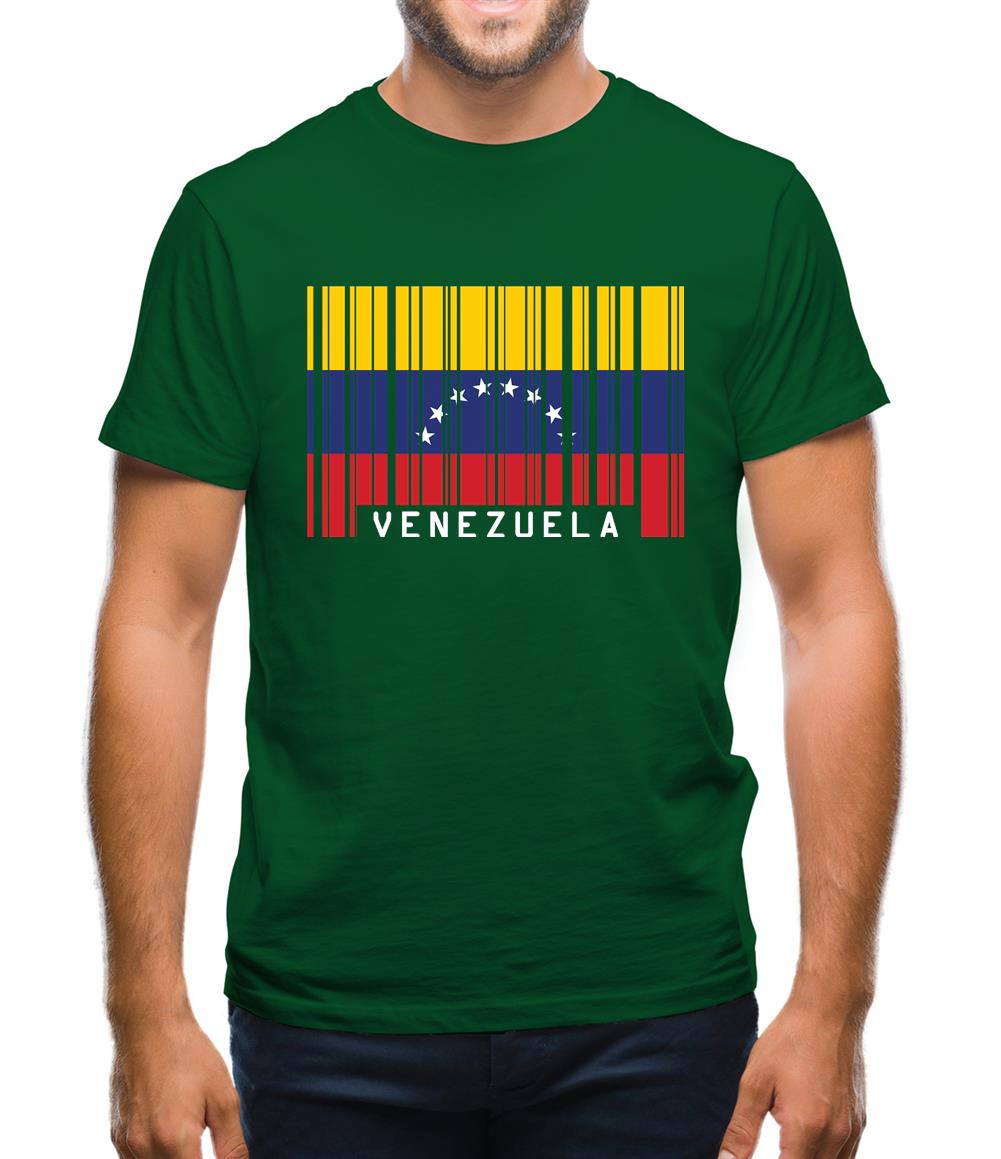 Venezuela Barcode Style Flag Mens T-Shirt