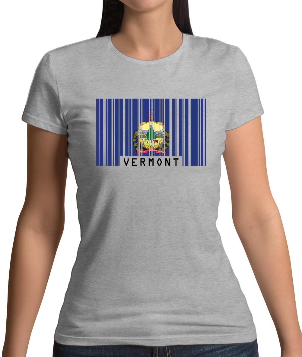 Vermont Barcode Style Flag Womens T-Shirt