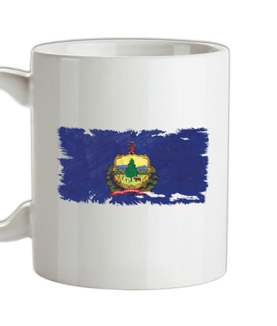 Vermont Grunge Style Flag Ceramic Mug