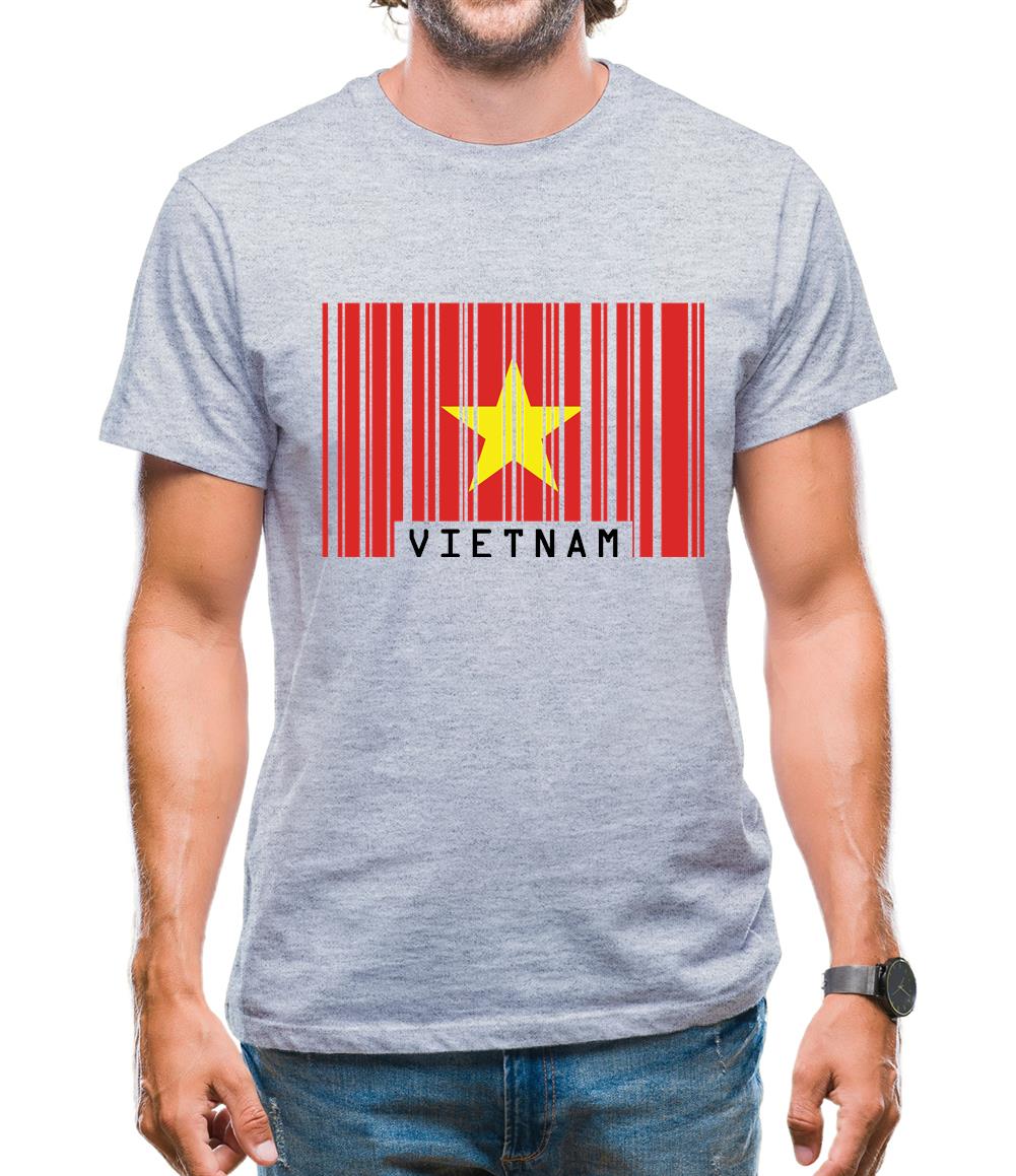 Vietnam Barcode Style Flag Mens T-Shirt