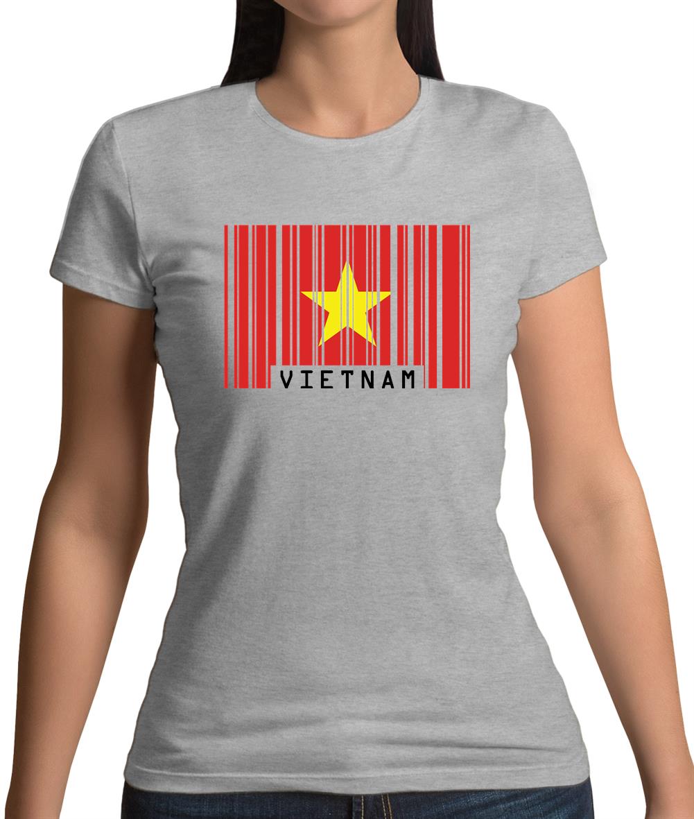 Vietnam Barcode Style Flag Womens T-Shirt