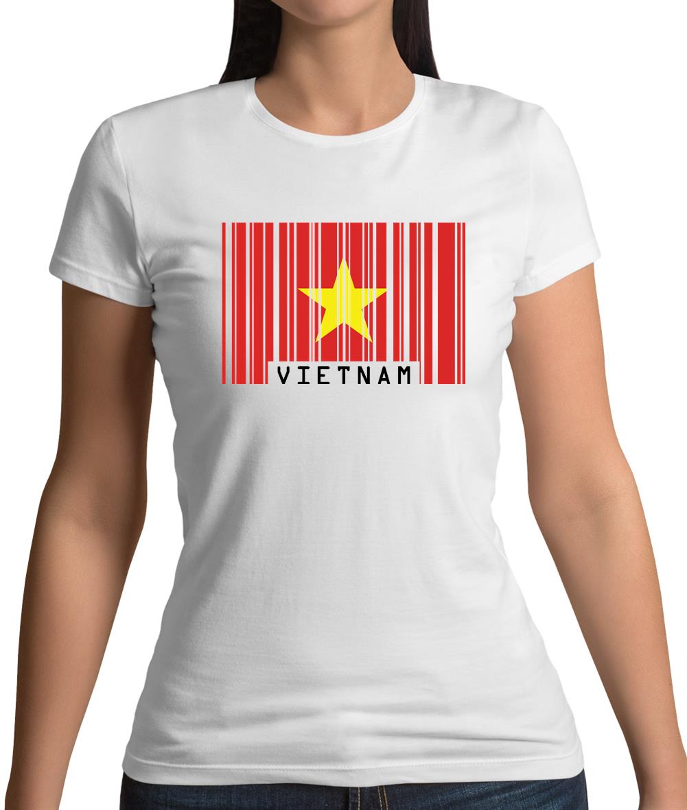 Vietnam Barcode Style Flag Womens T-Shirt