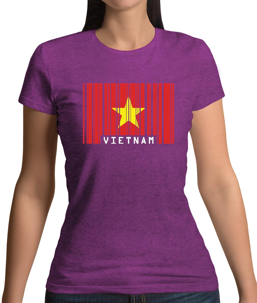 Vietnam Barcode Style Flag Womens T-Shirt