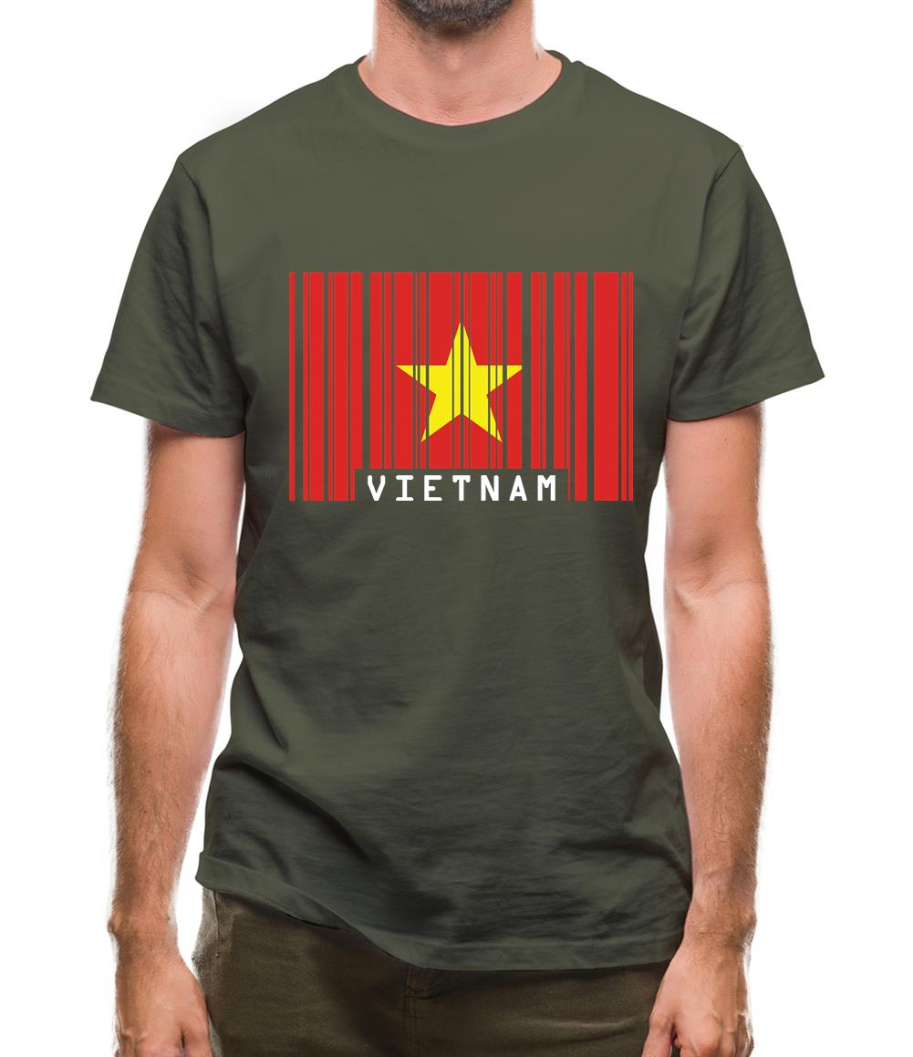 Vietnam Barcode Style Flag Mens T-Shirt