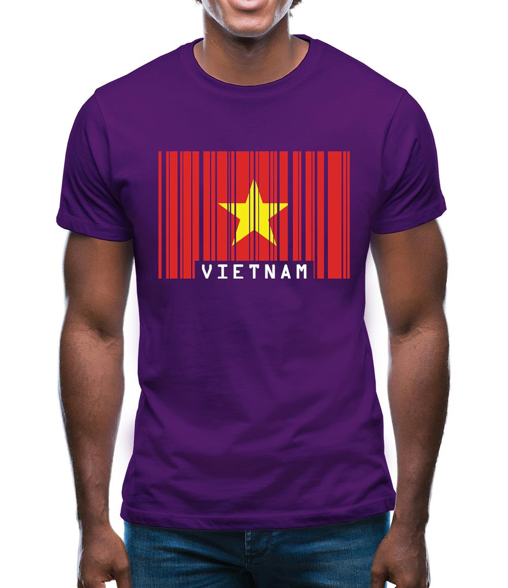 Vietnam Barcode Style Flag Mens T-Shirt