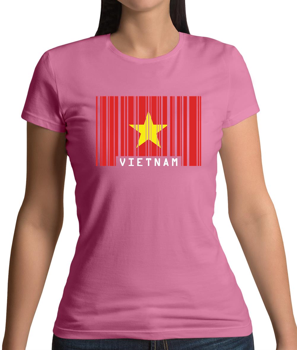 Vietnam Barcode Style Flag Womens T-Shirt