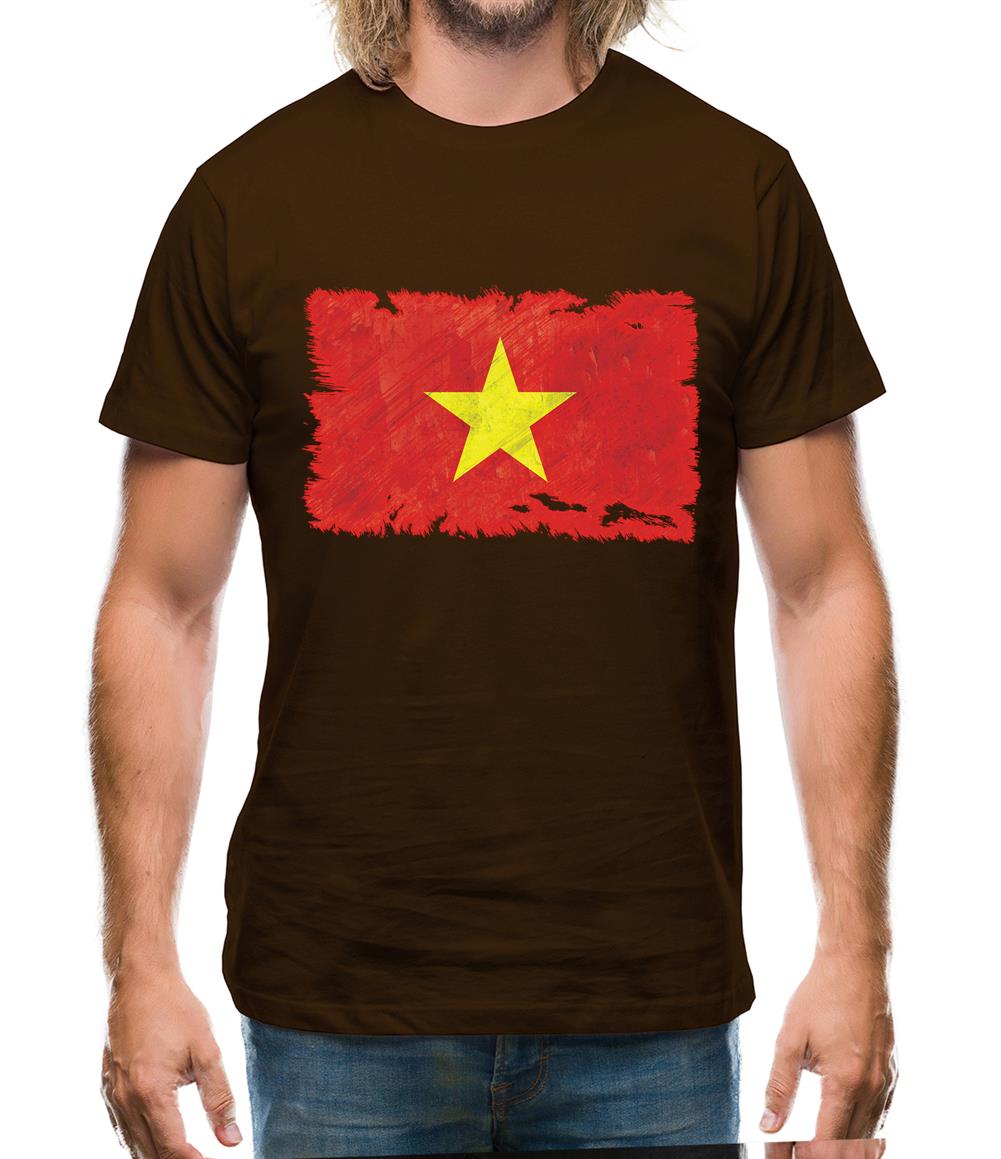 Vietnam Grunge Style Flag Mens T-Shirt