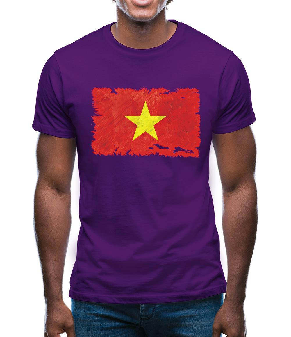 Vietnam Grunge Style Flag Mens T-Shirt