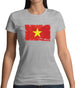 Vietnam Grunge Style Flag Womens T-Shirt