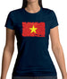 Vietnam Grunge Style Flag Womens T-Shirt