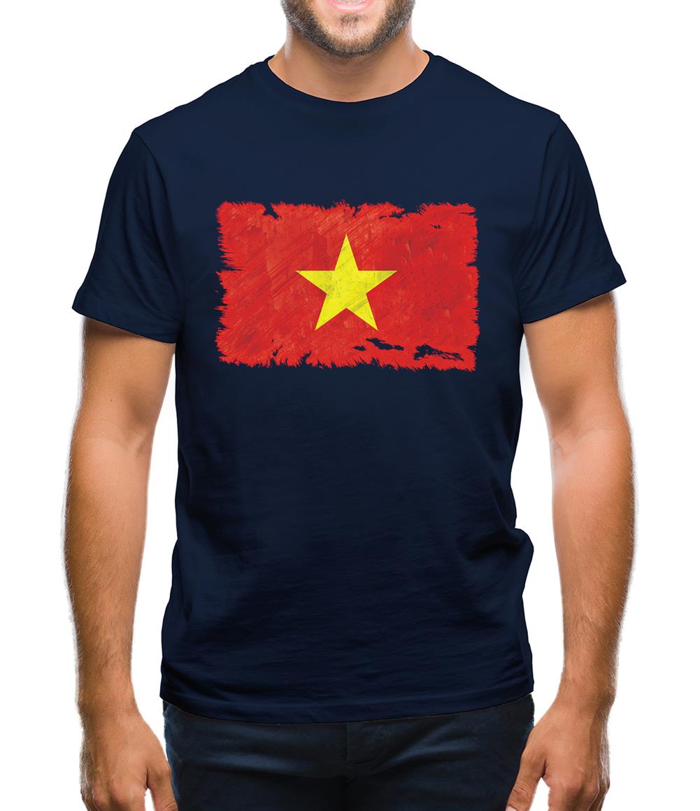 Vietnam Grunge Style Flag Mens T-Shirt