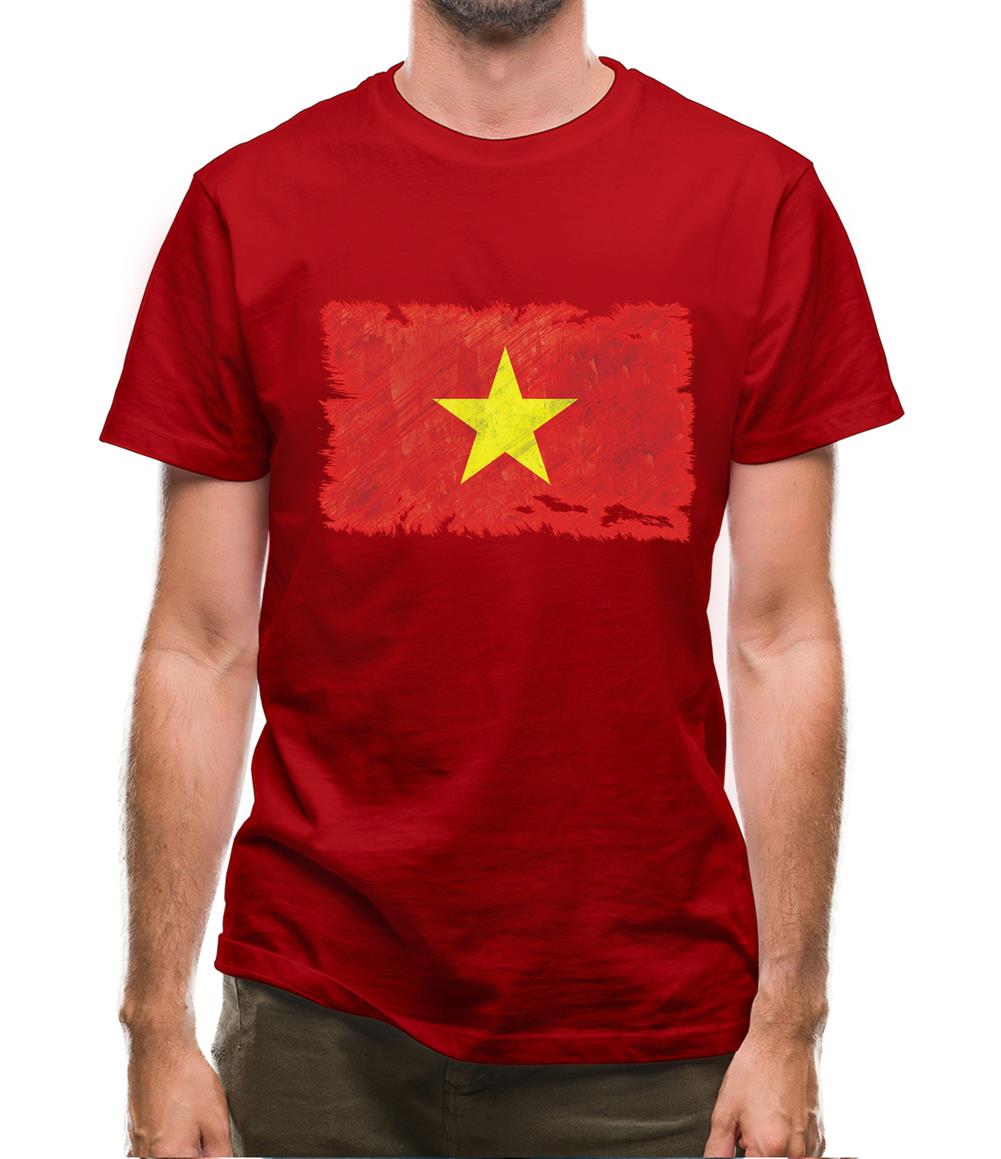 Vietnam Grunge Style Flag Mens T-Shirt
