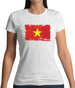 Vietnam Grunge Style Flag Womens T-Shirt