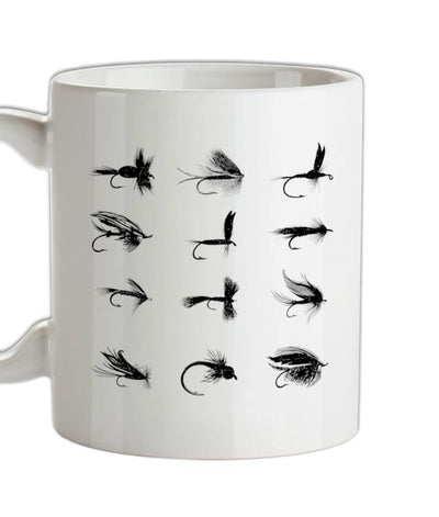 fly Fishing Flies Ceramic Mug