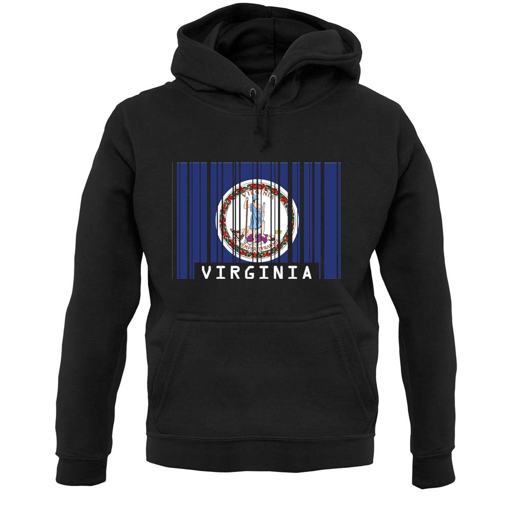 Virginia Barcode Style Flag Unisex Hoodie