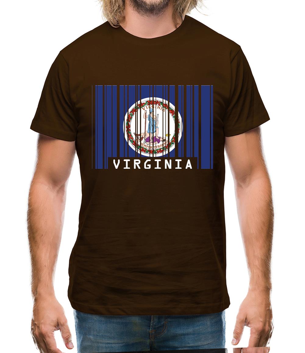 Virginia Barcode Style Flag Mens T-Shirt