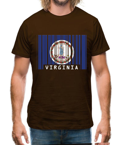 Virginia Barcode Style Flag Mens T-Shirt