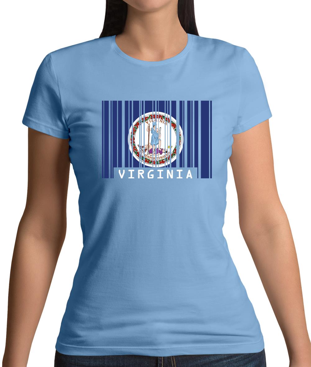 Virginia Barcode Style Flag Womens T-Shirt