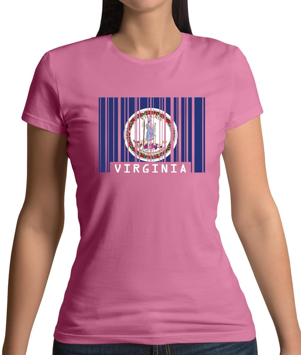 Virginia Barcode Style Flag Womens T-Shirt