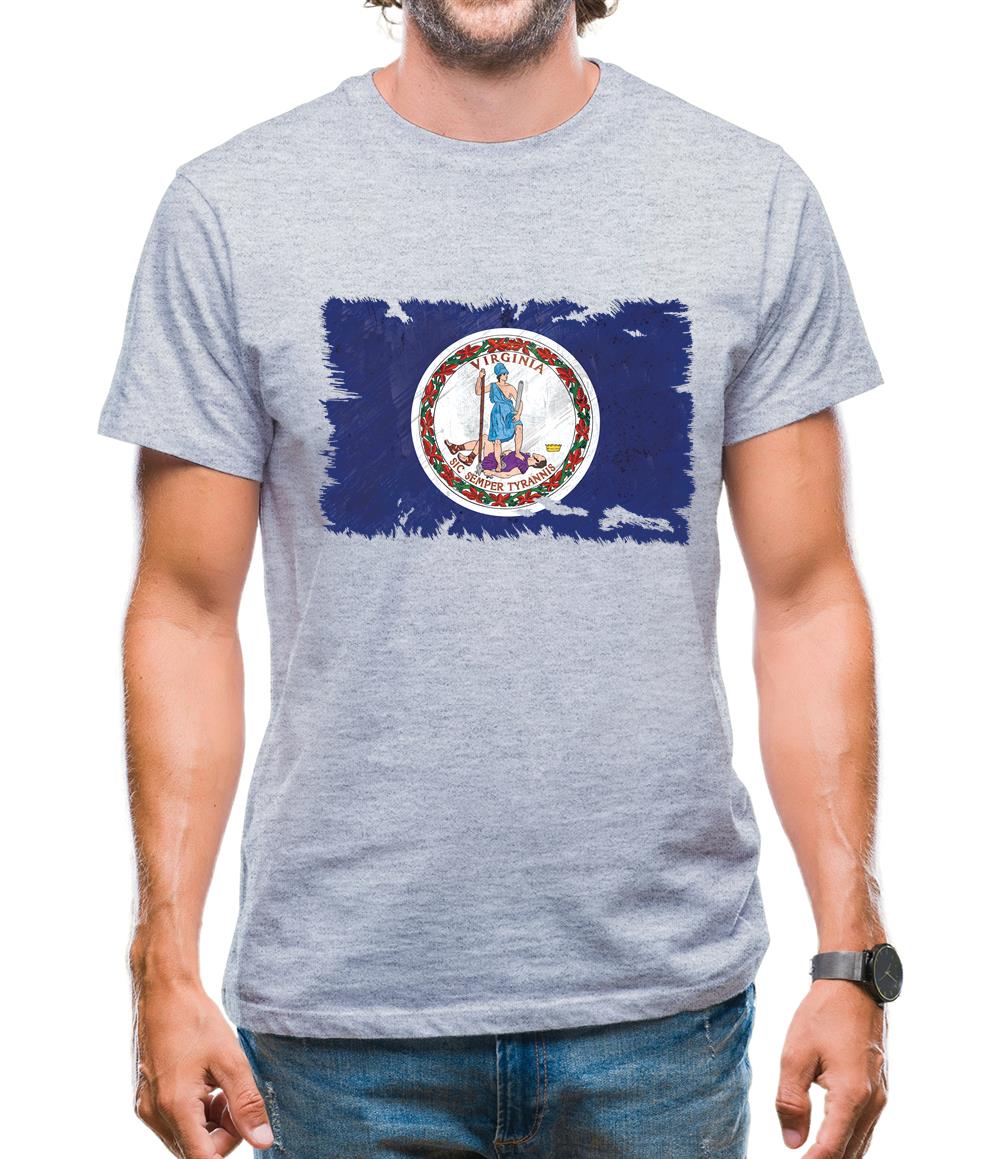Virginia Grunge Style Flag Mens T-Shirt