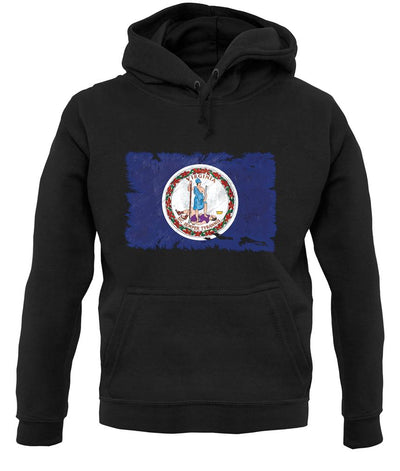 Virginia Grunge Style Flag unisex hoodie