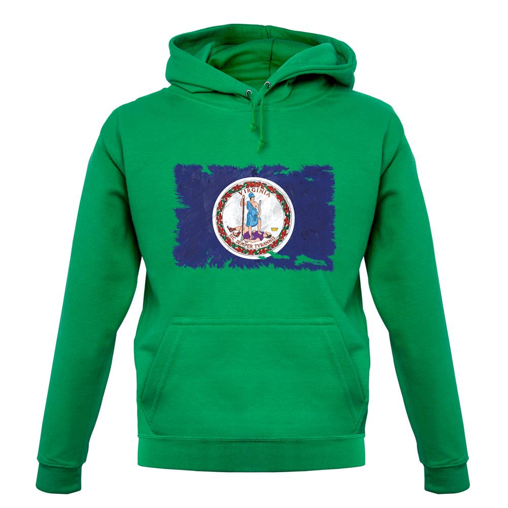 Virginia Grunge Style Flag unisex hoodie