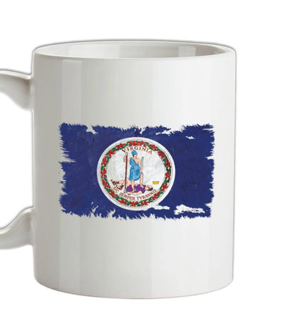 Virginia Grunge Style Flag Ceramic Mug