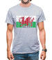 Wales Barcode Style Flag Mens T-Shirt