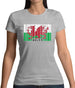 Wales Barcode Style Flag Womens T-Shirt