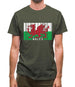 Wales Barcode Style Flag Mens T-Shirt