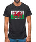 Wales Barcode Style Flag Mens T-Shirt