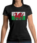 Wales Barcode Style Flag Womens T-Shirt