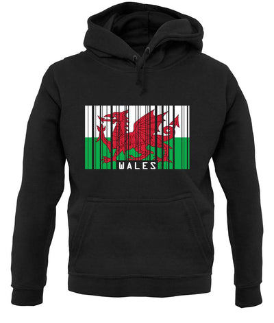 Wales Barcode Style Flag unisex hoodie
