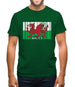 Wales Barcode Style Flag Mens T-Shirt