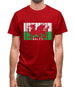 Wales Barcode Style Flag Mens T-Shirt