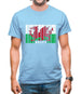 Wales Barcode Style Flag Mens T-Shirt