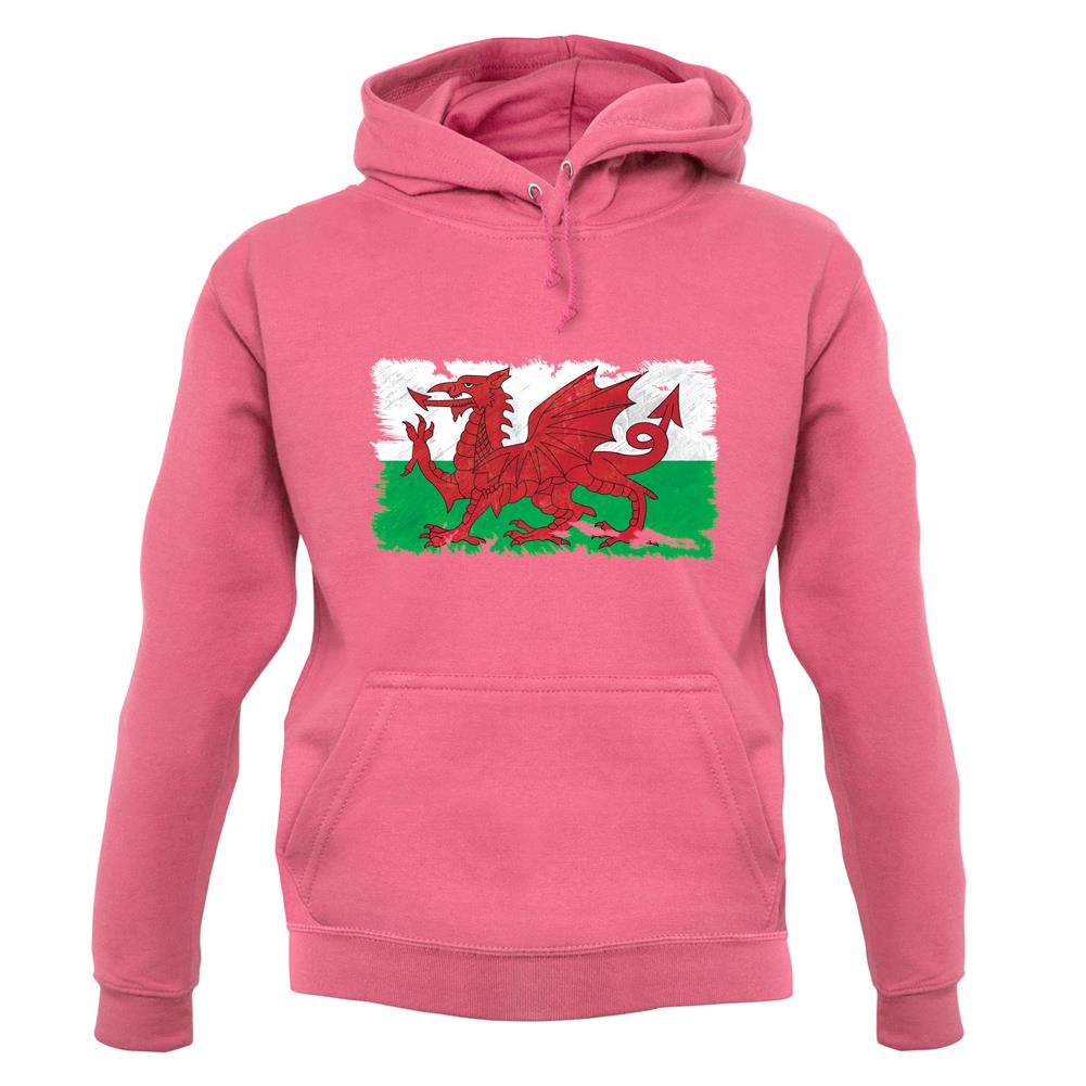 Wales Grunge Style Flag unisex hoodie