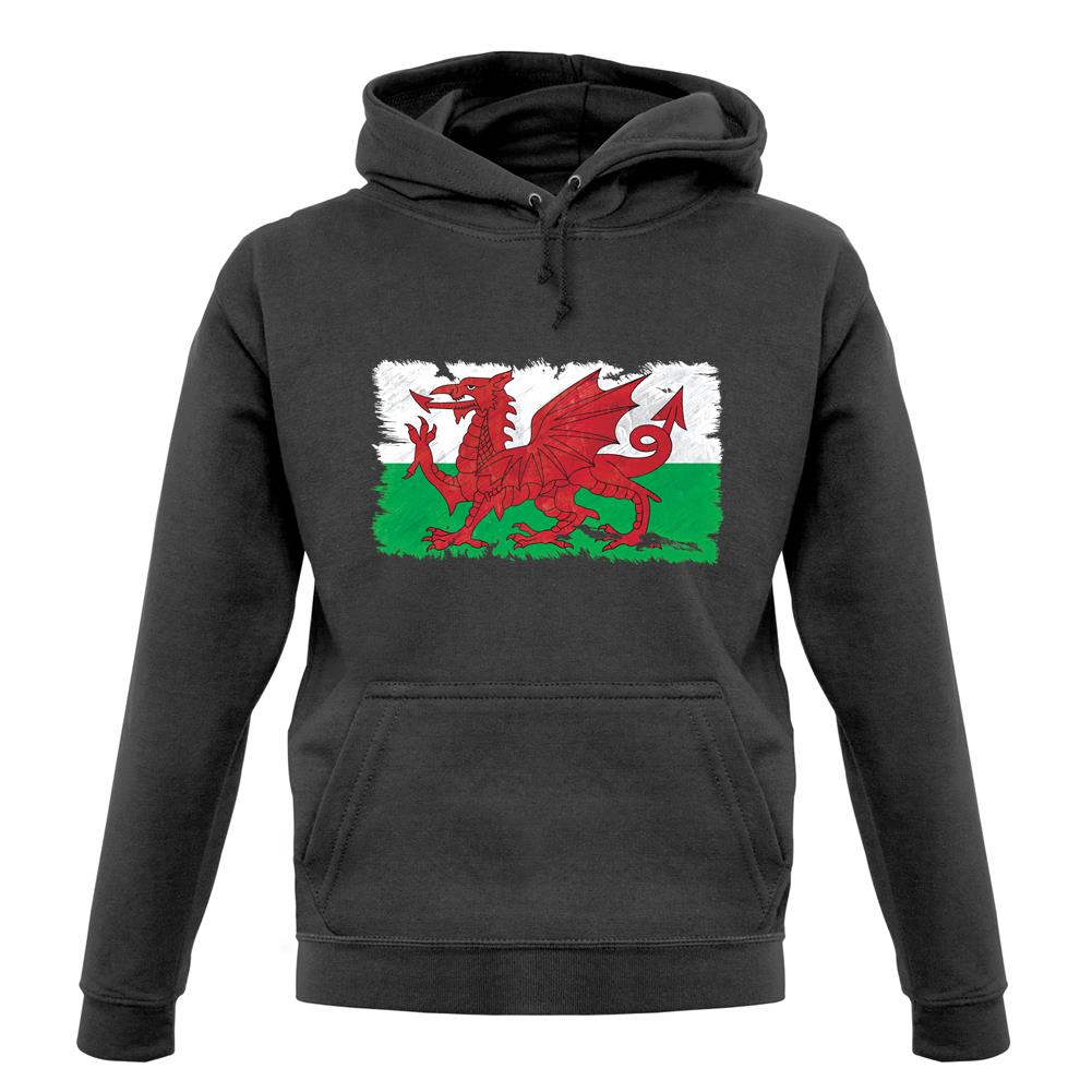 Wales Grunge Style Flag unisex hoodie