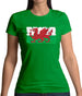 Wales Grunge Style Flag Womens T-Shirt