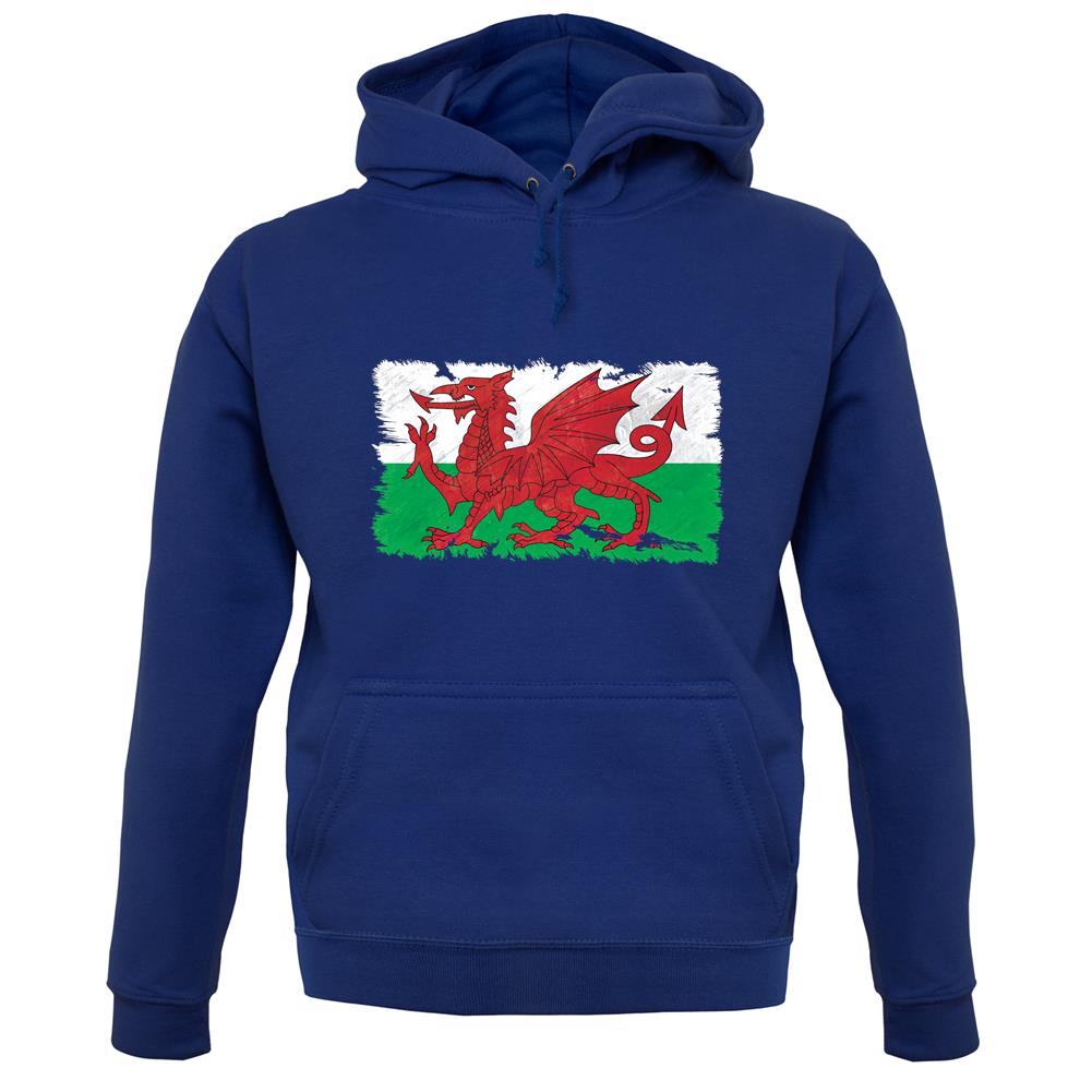 Wales Grunge Style Flag unisex hoodie