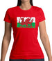 Wales Grunge Style Flag Womens T-Shirt