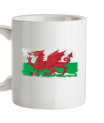 Wales Grunge Style Flag Ceramic Mug
