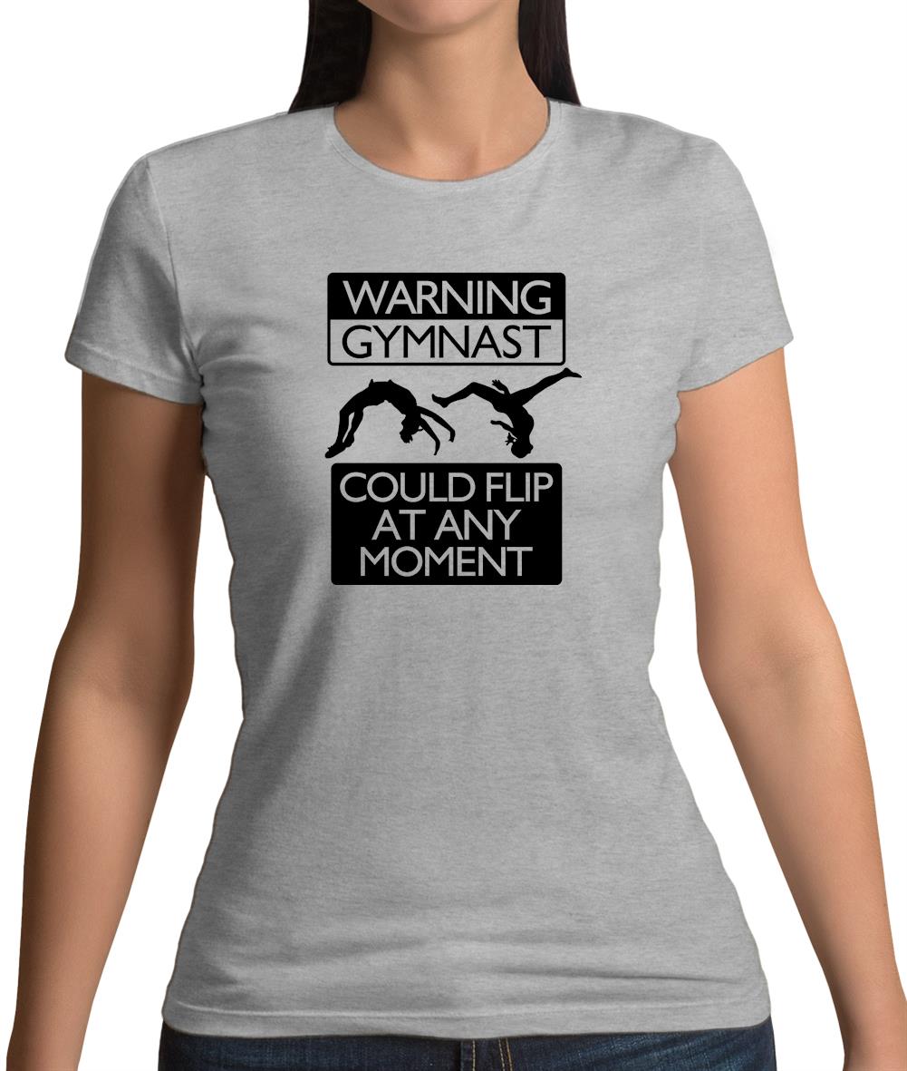 Warning Gymnast Womens T-Shirt